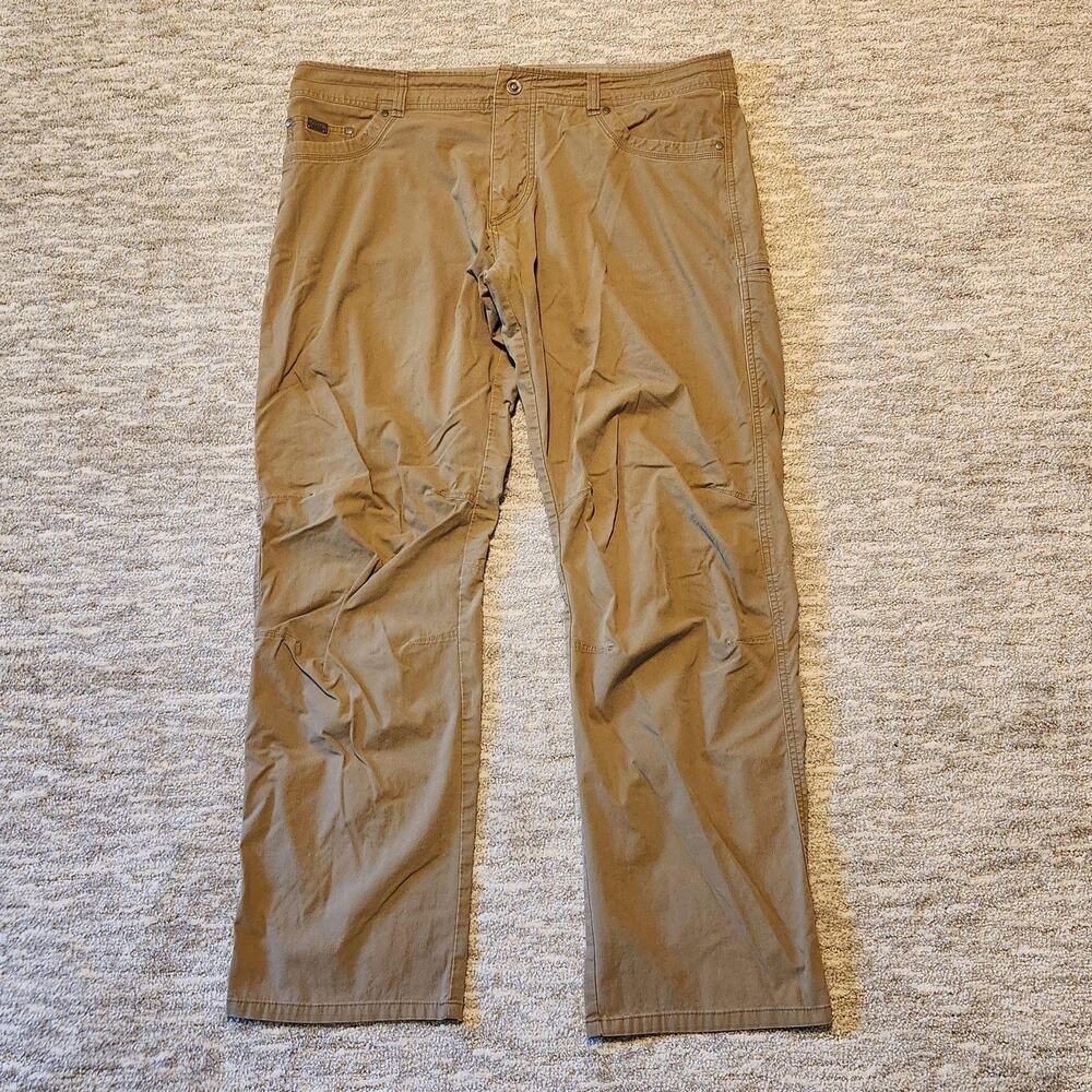 Kuhl Pants Mens 40x34 Brown Revolvr Stretch Canvas Hiking Travel Outdoor Casual
